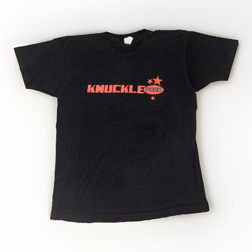 Knuckle Puck Punk Band T-Shirt Black Large Vintage Y2K Distressed 20x26
